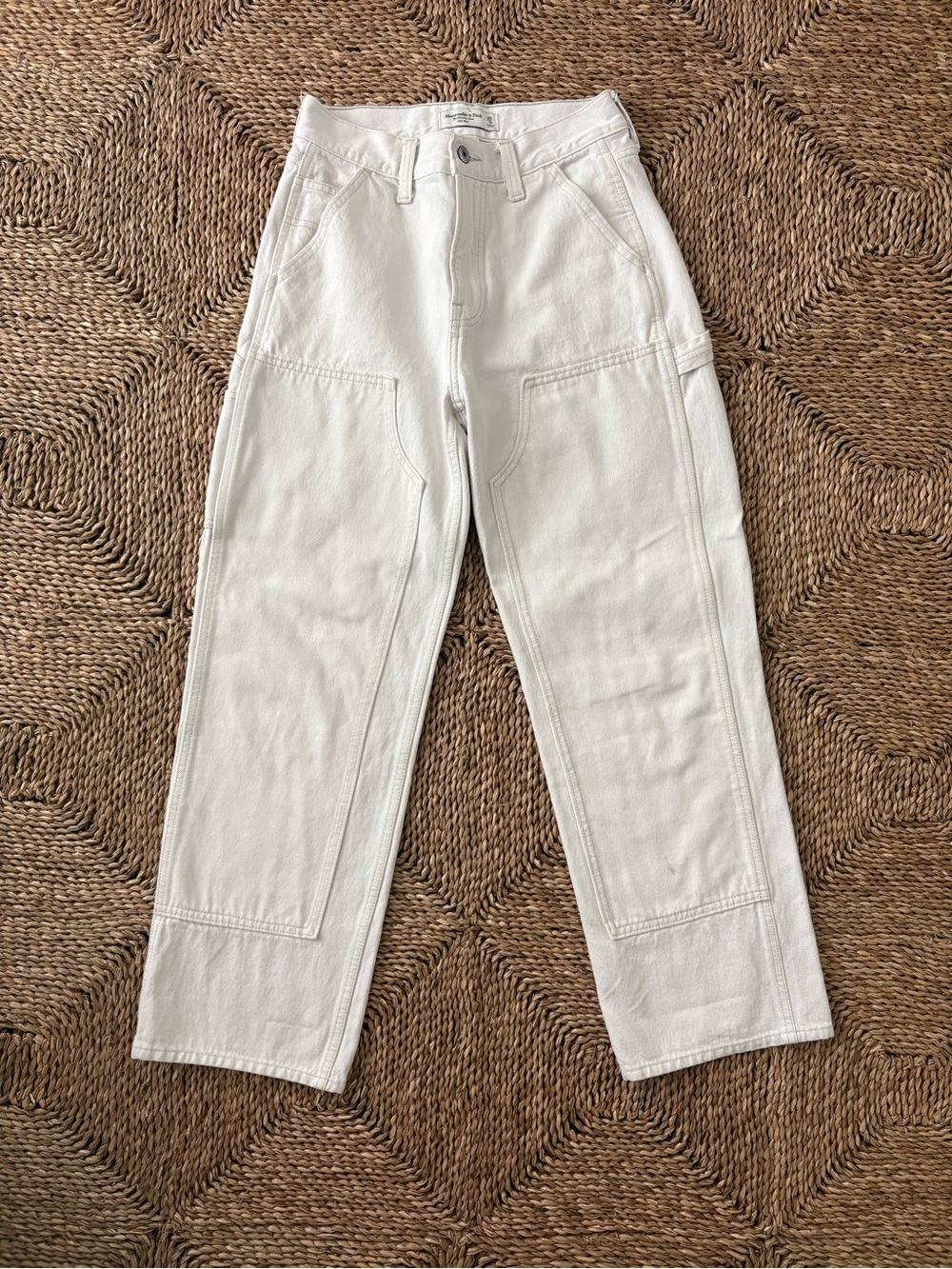 Abercrombie & Fitch White Women’s Carpenter Style Jean